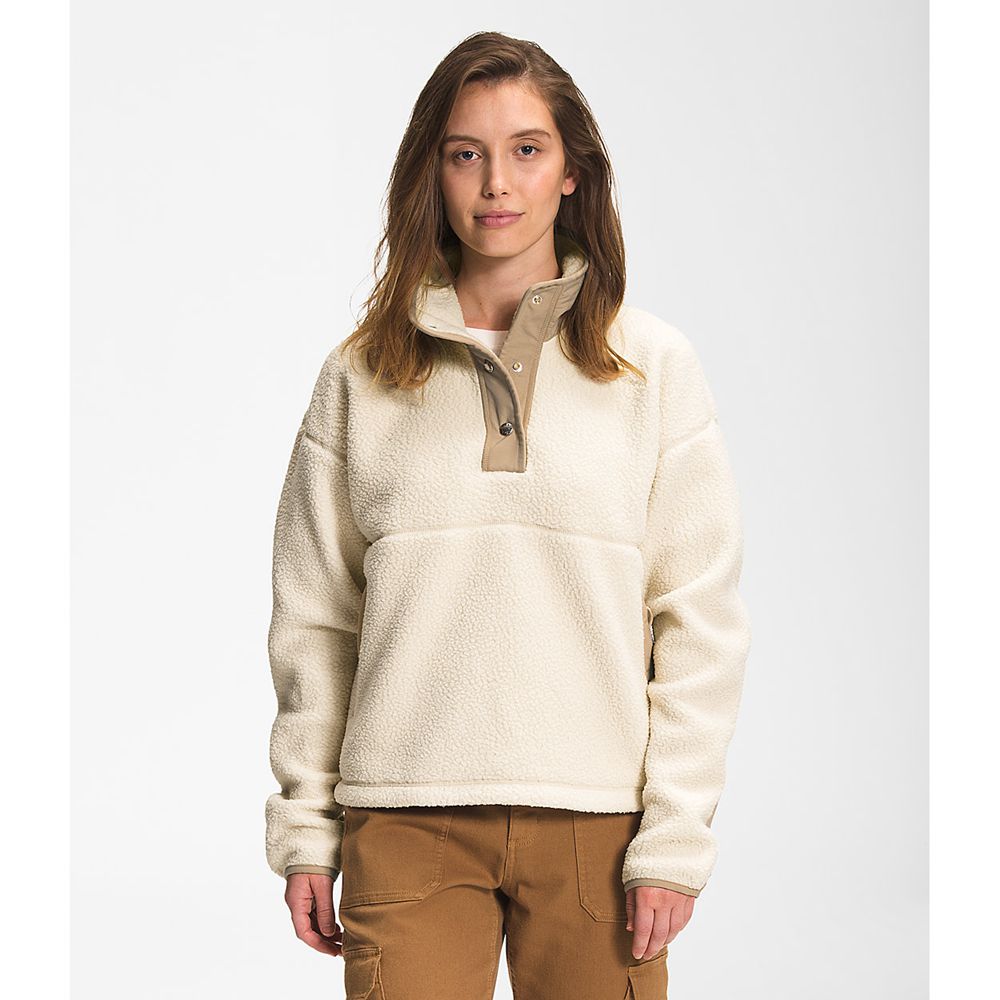 The North Face Fleece Jacket Womens Australia - The North Face Cragmont ¼ Snap Beige / Sand / Khaki